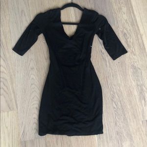 Black long sleeve mini dress